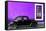 ¡Viva Mexico! Collection - Black VW Beetle Car with Purple Street Wall-Philippe Hugonnard-Framed Stretched Canvas