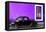 ¡Viva Mexico! Collection - Black VW Beetle Car with Purple Street Wall-Philippe Hugonnard-Framed Stretched Canvas