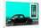 ¡Viva Mexico! Collection - Black VW Beetle Car with Turquoise Street Wall-Philippe Hugonnard-Framed Photographic Print