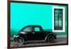 ¡Viva Mexico! Collection - Black VW Beetle Car with Turquoise Street Wall-Philippe Hugonnard-Framed Photographic Print