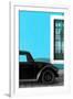 ¡Viva Mexico! Collection - Black VW Beetle with Blue Street Wall-Philippe Hugonnard-Framed Photographic Print