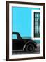 ¡Viva Mexico! Collection - Black VW Beetle with Blue Street Wall-Philippe Hugonnard-Framed Photographic Print