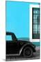 ¡Viva Mexico! Collection - Black VW Beetle with Blue Street Wall-Philippe Hugonnard-Mounted Photographic Print