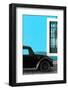 ¡Viva Mexico! Collection - Black VW Beetle with Blue Street Wall-Philippe Hugonnard-Framed Photographic Print