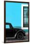 ¡Viva Mexico! Collection - Black VW Beetle with Blue Street Wall-Philippe Hugonnard-Framed Photographic Print