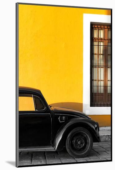 ¡Viva Mexico! Collection - Black VW Beetle with Gold Street Wall-Philippe Hugonnard-Mounted Photographic Print