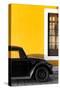 ¡Viva Mexico! Collection - Black VW Beetle with Gold Street Wall-Philippe Hugonnard-Stretched Canvas