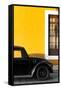 ¡Viva Mexico! Collection - Black VW Beetle with Gold Street Wall-Philippe Hugonnard-Framed Stretched Canvas