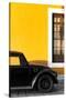 ¡Viva Mexico! Collection - Black VW Beetle with Gold Street Wall-Philippe Hugonnard-Stretched Canvas