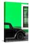 ¡Viva Mexico! Collection - Black VW Beetle with Green Street Wall-Philippe Hugonnard-Stretched Canvas