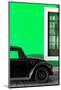 ¡Viva Mexico! Collection - Black VW Beetle with Green Street Wall-Philippe Hugonnard-Mounted Photographic Print