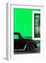 ¡Viva Mexico! Collection - Black VW Beetle with Green Street Wall-Philippe Hugonnard-Framed Photographic Print