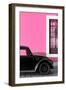 ¡Viva Mexico! Collection - Black VW Beetle with Hot Pink Street Wall-Philippe Hugonnard-Framed Photographic Print