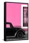 ¡Viva Mexico! Collection - Black VW Beetle with Hot Pink Street Wall-Philippe Hugonnard-Framed Stretched Canvas