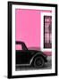 ¡Viva Mexico! Collection - Black VW Beetle with Hot Pink Street Wall-Philippe Hugonnard-Framed Premium Photographic Print