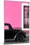 ¡Viva Mexico! Collection - Black VW Beetle with Hot Pink Street Wall-Philippe Hugonnard-Mounted Premium Photographic Print