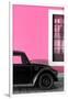 ¡Viva Mexico! Collection - Black VW Beetle with Hot Pink Street Wall-Philippe Hugonnard-Framed Photographic Print