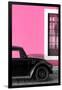 ¡Viva Mexico! Collection - Black VW Beetle with Hot Pink Street Wall-Philippe Hugonnard-Framed Photographic Print