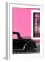 ¡Viva Mexico! Collection - Black VW Beetle with Hot Pink Street Wall-Philippe Hugonnard-Framed Photographic Print