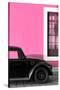 ¡Viva Mexico! Collection - Black VW Beetle with Hot Pink Street Wall-Philippe Hugonnard-Stretched Canvas