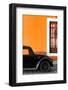 ¡Viva Mexico! Collection - Black VW Beetle with Orange Street Wall-Philippe Hugonnard-Framed Photographic Print