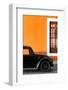 ¡Viva Mexico! Collection - Black VW Beetle with Orange Street Wall-Philippe Hugonnard-Framed Photographic Print