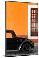 ¡Viva Mexico! Collection - Black VW Beetle with Orange Street Wall-Philippe Hugonnard-Mounted Photographic Print