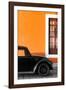 ¡Viva Mexico! Collection - Black VW Beetle with Orange Street Wall-Philippe Hugonnard-Framed Photographic Print