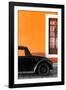¡Viva Mexico! Collection - Black VW Beetle with Orange Street Wall-Philippe Hugonnard-Framed Photographic Print