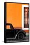 ¡Viva Mexico! Collection - Black VW Beetle with Orange Street Wall-Philippe Hugonnard-Framed Stretched Canvas