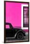 ¡Viva Mexico! Collection - Black VW Beetle with Pink Street Wall-Philippe Hugonnard-Framed Photographic Print