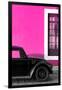 ¡Viva Mexico! Collection - Black VW Beetle with Pink Street Wall-Philippe Hugonnard-Framed Photographic Print