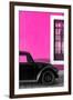 ¡Viva Mexico! Collection - Black VW Beetle with Pink Street Wall-Philippe Hugonnard-Framed Photographic Print