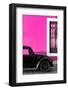 ¡Viva Mexico! Collection - Black VW Beetle with Pink Street Wall-Philippe Hugonnard-Framed Photographic Print