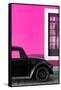 ¡Viva Mexico! Collection - Black VW Beetle with Pink Street Wall-Philippe Hugonnard-Framed Stretched Canvas