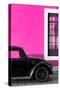 ¡Viva Mexico! Collection - Black VW Beetle with Pink Street Wall-Philippe Hugonnard-Stretched Canvas