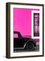 ¡Viva Mexico! Collection - Black VW Beetle with Pink Street Wall-Philippe Hugonnard-Framed Photographic Print