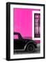 ¡Viva Mexico! Collection - Black VW Beetle with Pink Street Wall-Philippe Hugonnard-Framed Photographic Print