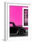 ¡Viva Mexico! Collection - Black VW Beetle with Pink Street Wall-Philippe Hugonnard-Framed Photographic Print