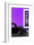 ¡Viva Mexico! Collection - Black VW Beetle with Purple Street Wall-Philippe Hugonnard-Framed Photographic Print