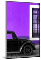 ¡Viva Mexico! Collection - Black VW Beetle with Purple Street Wall-Philippe Hugonnard-Mounted Photographic Print