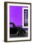 ¡Viva Mexico! Collection - Black VW Beetle with Purple Street Wall-Philippe Hugonnard-Framed Photographic Print