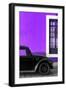 ¡Viva Mexico! Collection - Black VW Beetle with Purple Street Wall-Philippe Hugonnard-Framed Photographic Print