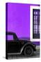 ¡Viva Mexico! Collection - Black VW Beetle with Purple Street Wall-Philippe Hugonnard-Stretched Canvas