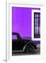 ¡Viva Mexico! Collection - Black VW Beetle with Purple Street Wall-Philippe Hugonnard-Framed Photographic Print