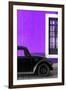 ¡Viva Mexico! Collection - Black VW Beetle with Purple Street Wall-Philippe Hugonnard-Framed Photographic Print