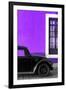 ¡Viva Mexico! Collection - Black VW Beetle with Purple Street Wall-Philippe Hugonnard-Framed Photographic Print