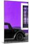 ¡Viva Mexico! Collection - Black VW Beetle with Purple Street Wall-Philippe Hugonnard-Mounted Photographic Print