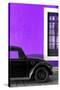 ¡Viva Mexico! Collection - Black VW Beetle with Purple Street Wall-Philippe Hugonnard-Stretched Canvas