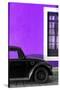 ¡Viva Mexico! Collection - Black VW Beetle with Purple Street Wall-Philippe Hugonnard-Stretched Canvas